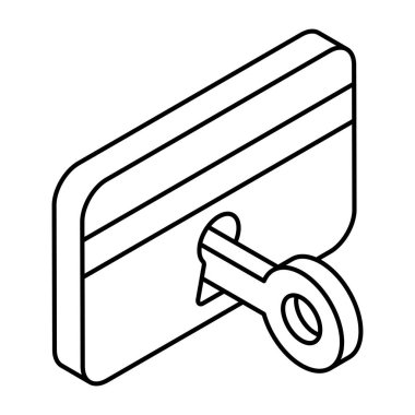 Shield with card, icon of secure atm card