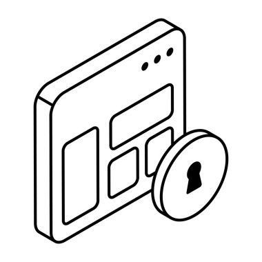 Web güvenliğinin modern tasarım simgesi 