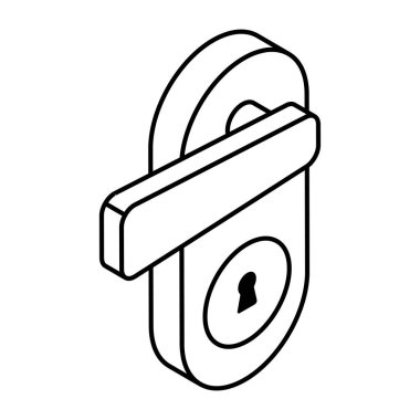 A unique design icon of door lock 