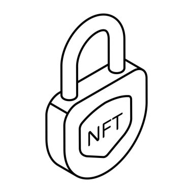 Flat design icon of nft security 