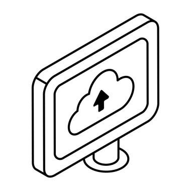 Unique design icon of cloud upload 