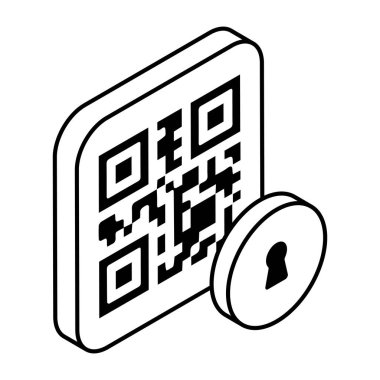 Secure barcode icon, editable vector 
