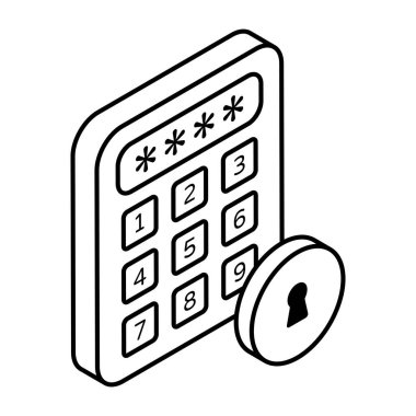 Editable design icon of calculator security 