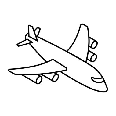 An editable design icon of aeroplane 