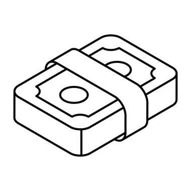 A unique design icon of paper currency 