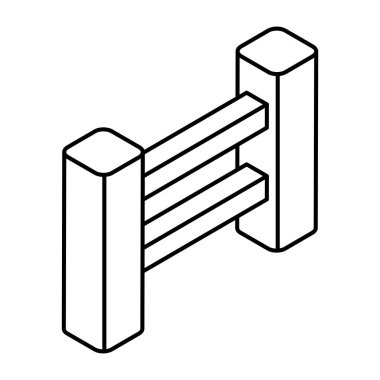 An editable design icon of fence railing 