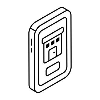 Unique design icon of mobile hotel booking 