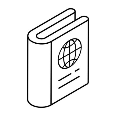 Vector design of passport, flat icon