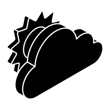 Partly cloudy weather concept icon 