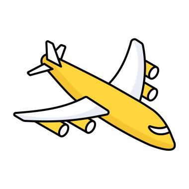 An editable design icon of aeroplane 