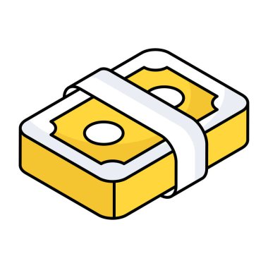 A unique design icon of paper currency 