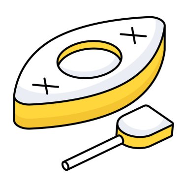 A flat design icon of rowing boat 