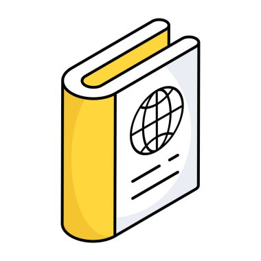Vector design of passport, flat icon