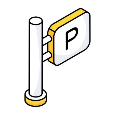 Conceptual flat design icon of parking board 