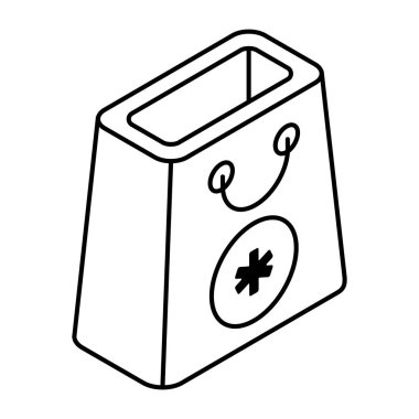 Tıbbi alışverişin moda tasarım simgesi 