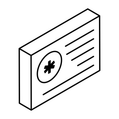 Unique design icon of medical card