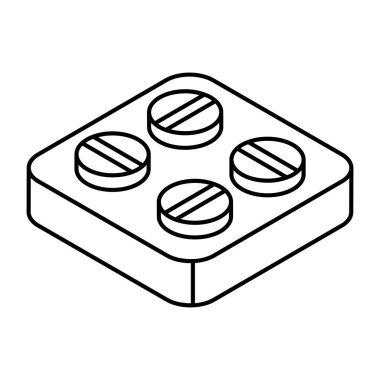 An editable design icon of pills strip 