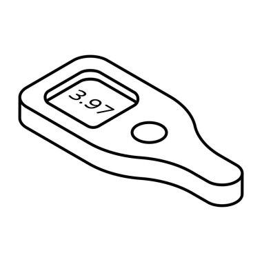 Şeker test makinesi simgesi, glukometrenin doğrusal tasarımı
