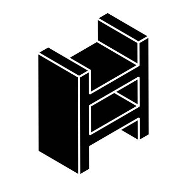 An icon of shelves in flat isometric design available for instant download 