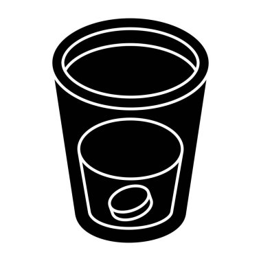 Conceptual flat design icon of taking medicine 