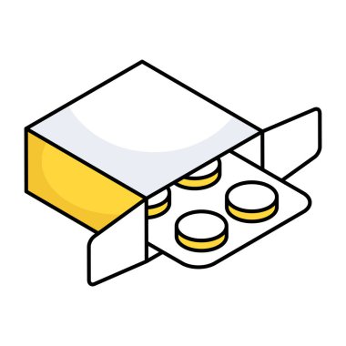 An editable design icon of pills strip