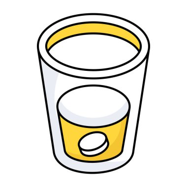Conceptual flat design icon of taking medicine 