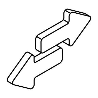 Flat Opposite direction arrows icon