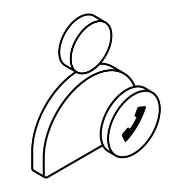 Premium download icon of user call