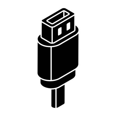 Flat design icon of usb port 