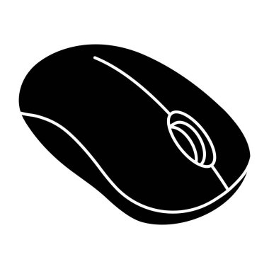 Flat design icon of computer mouse 