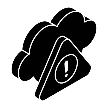 Editable design icon of cloud error 