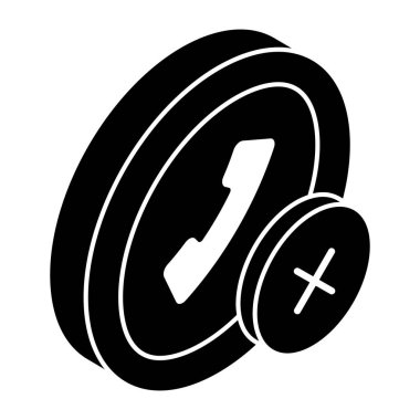 Conceptual flat design icon of call cancel 