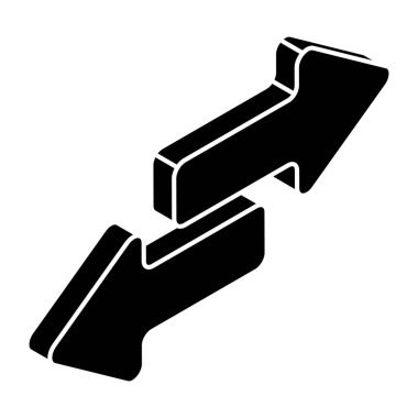 Flat Opposite direction arrows icon