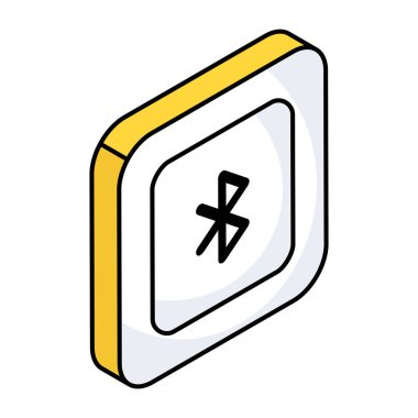Editable design icon of bluetooth sign 