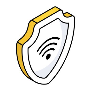 An editable design icon of internet security 