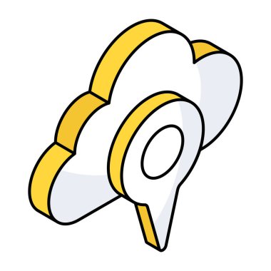 A unique design icon of cloud location 