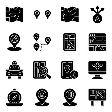 Map, Gps and navigation solid icons is an invaluable offer for designers. The set comes up with scalable and modifiable solid icons. Also, this pick is available for instant download with the attached graphic resources.