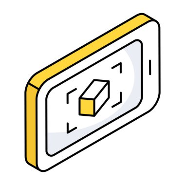 Mobil 3d küpün düzenlenebilir tasarım simgesi