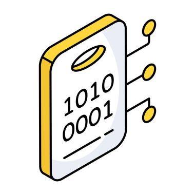 İkili verilerin düz tasarım simgesi