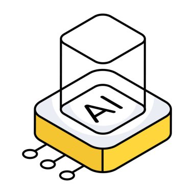 ai çipinin modern tasarım simgesi 