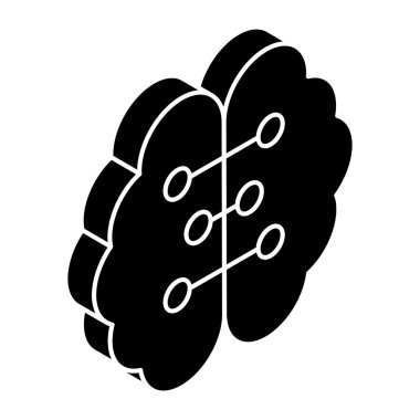 Beynin vektör tasarımı, katı biçim simgesi