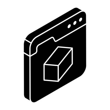 3d küpün düzenlenebilir tasarım simgesi