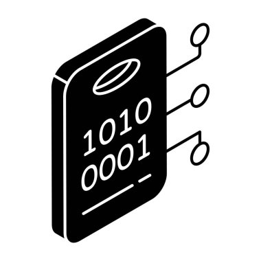 İkili verilerin katı tasarım simgesi
