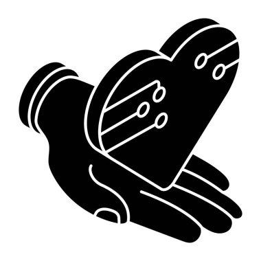 Yapay kalp simgesi, düzenlenebilir vektör 