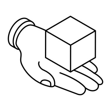 3d küpün düzenlenebilir tasarım simgesi