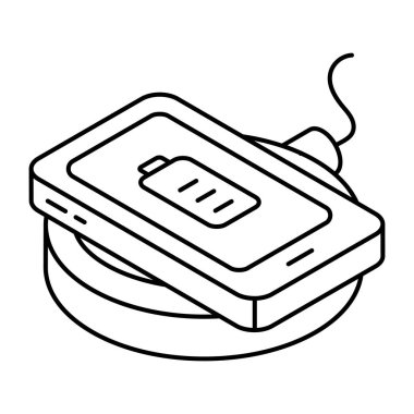 Mobil pilin doğrusal tasarım simgesi