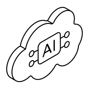 ai bulutunun yaratıcı tasarım simgesi