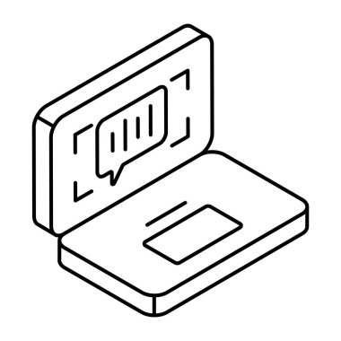 Sohbet tarama simgesi, düzenlenebilir vektör 