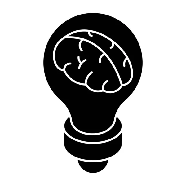 Концептуальна Суцільна Іконка Дизайну Ідеї Мозку — стоковий вектор