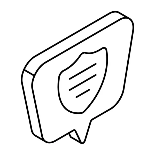 Дизайн Иконки Безопасного Чата — стоковый вектор